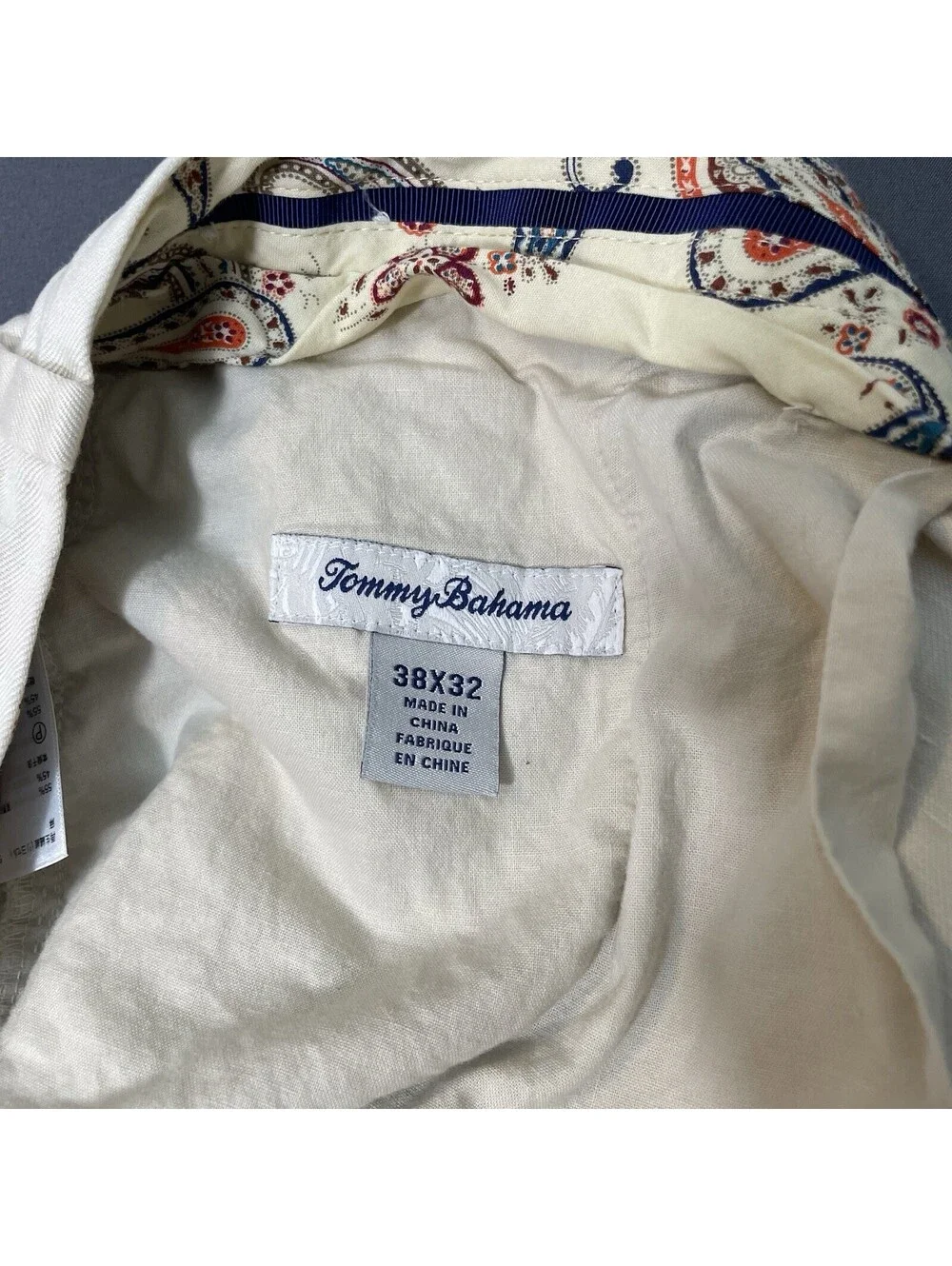 Tommy Bahama Pants Men 38X32 Beige Linen Lyocell Blend Casual Dress Pants *READ*